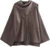 Kissonic Women's Oversized Scarf Jacket Shawl Wraps Knit Long Sleeve Button Winter Peacoat